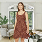 Golden Crimson Star Mandala Women's Skater Dress