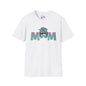 Mom (Teal/Pink Cheetah Print) Adult T-shirt