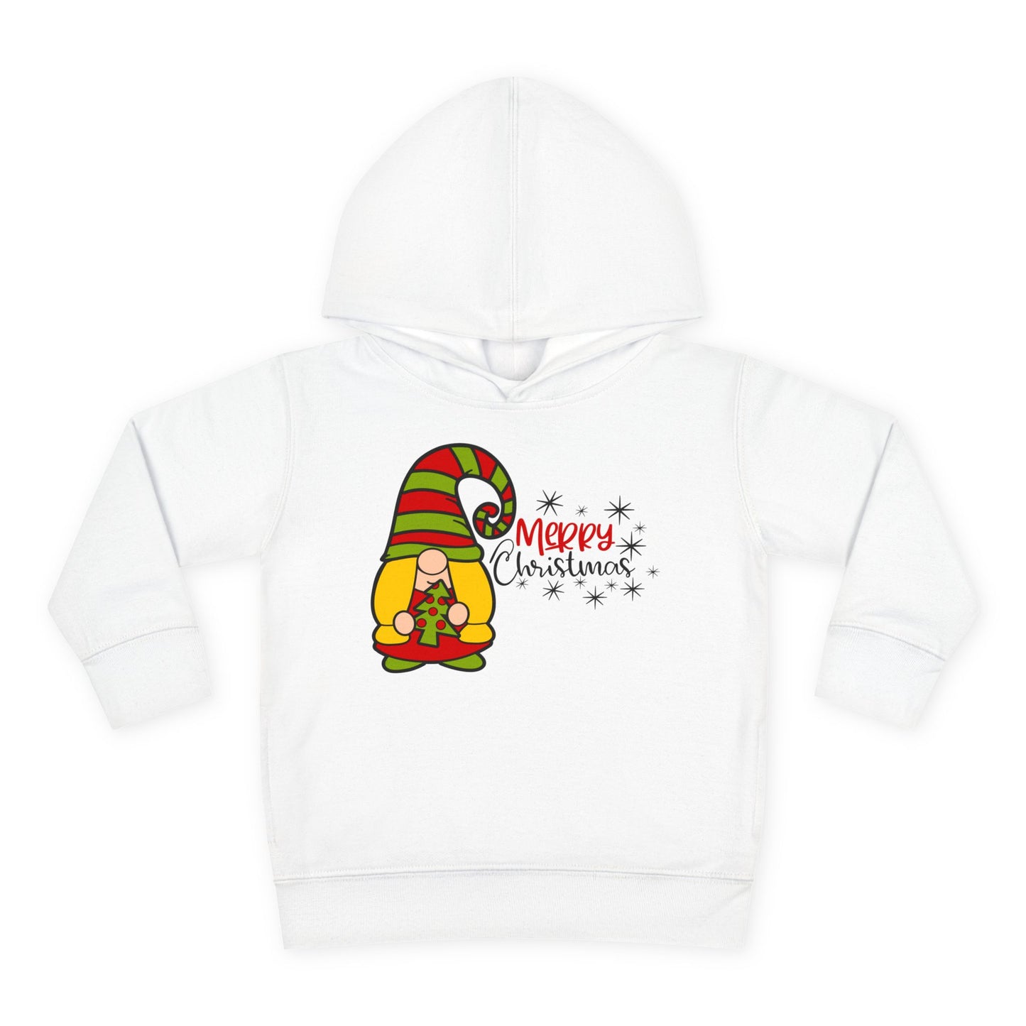 Merry Christmas Girl Gnome Toddler Pullover Fleece Hoodie