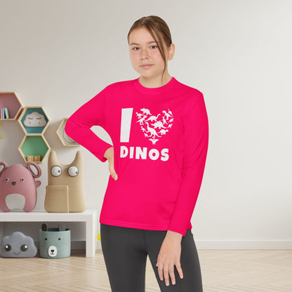 I Love Dinos (Dino Heart) Youth Long Sleeve Tee
