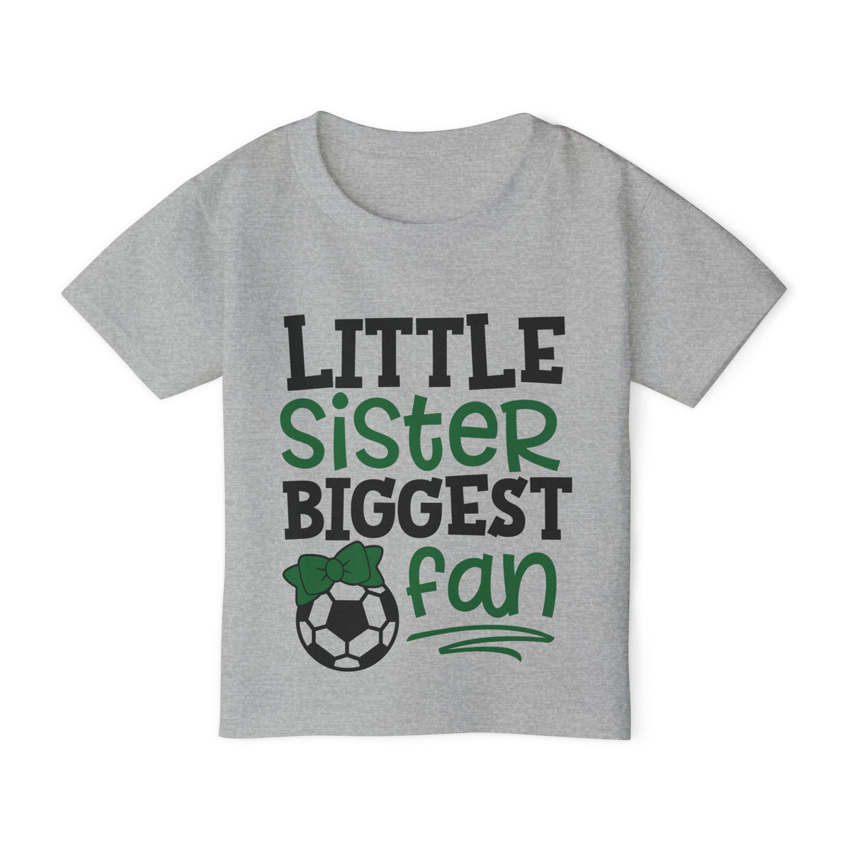 ""Little Sister Biggest Fan (Soccer) Heavy Cotton™ Toddler T-shirt