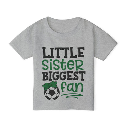 ""Little Sister Biggest Fan (Soccer) Heavy Cotton™ Toddler T-shirt
