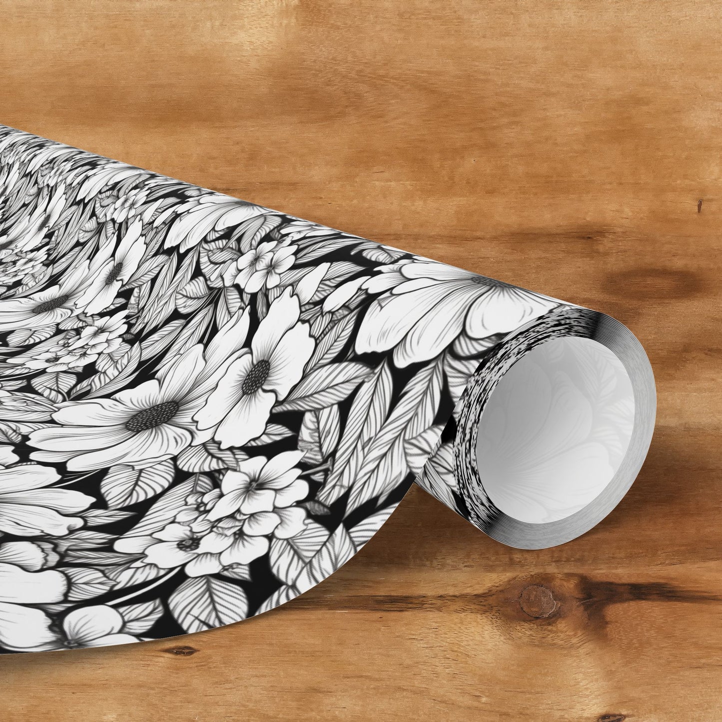 Black & White Forget-Me-Nots Gift Wrap for All Occasions