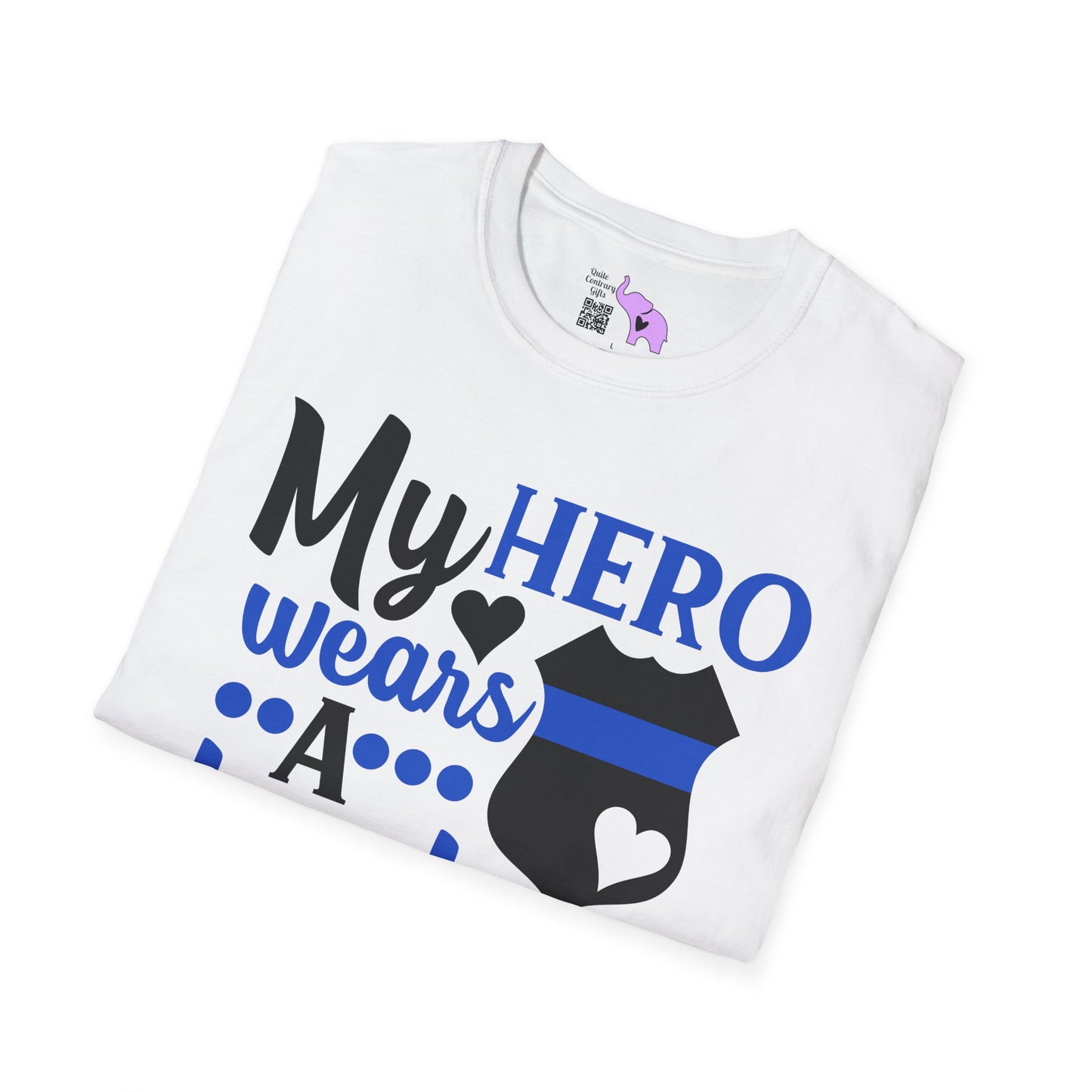 My Hero Wears A Badge Adult T-shirt