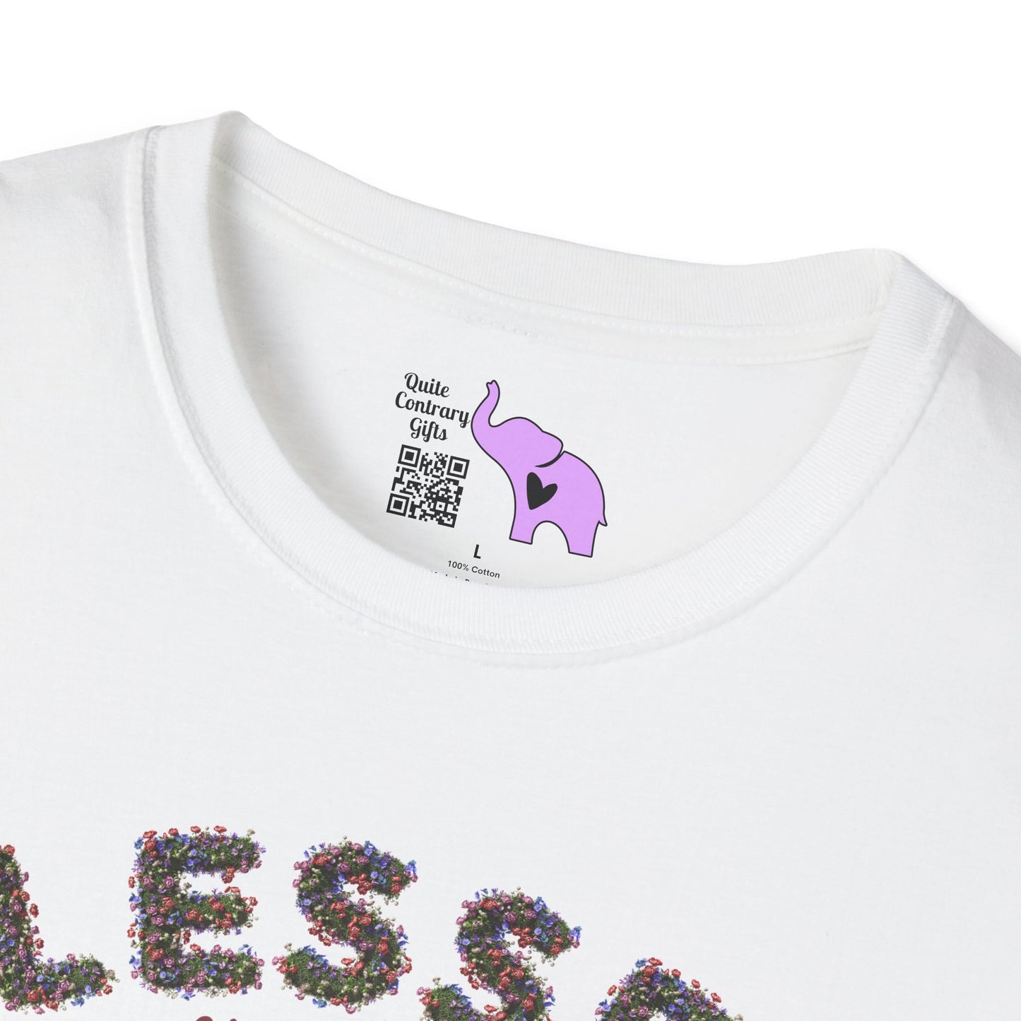 Blessed w/Heart (Floral) Adult T-shirt