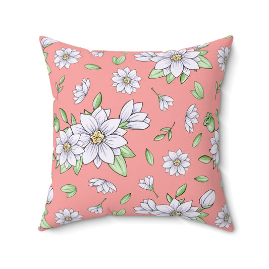 Jasmine Blush Garden Throw Pillow