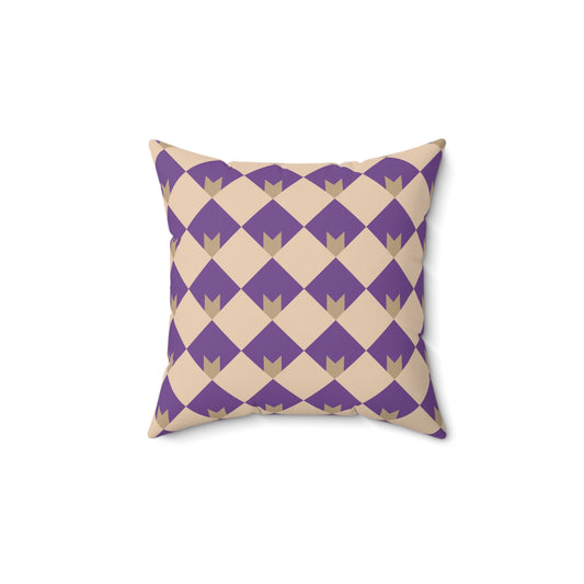 Diamond Bloom-Amethyst & Cream Throw Pillow