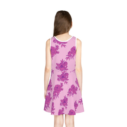Bubblegum Bloom Peonies Girls' Sleeveless Sundress