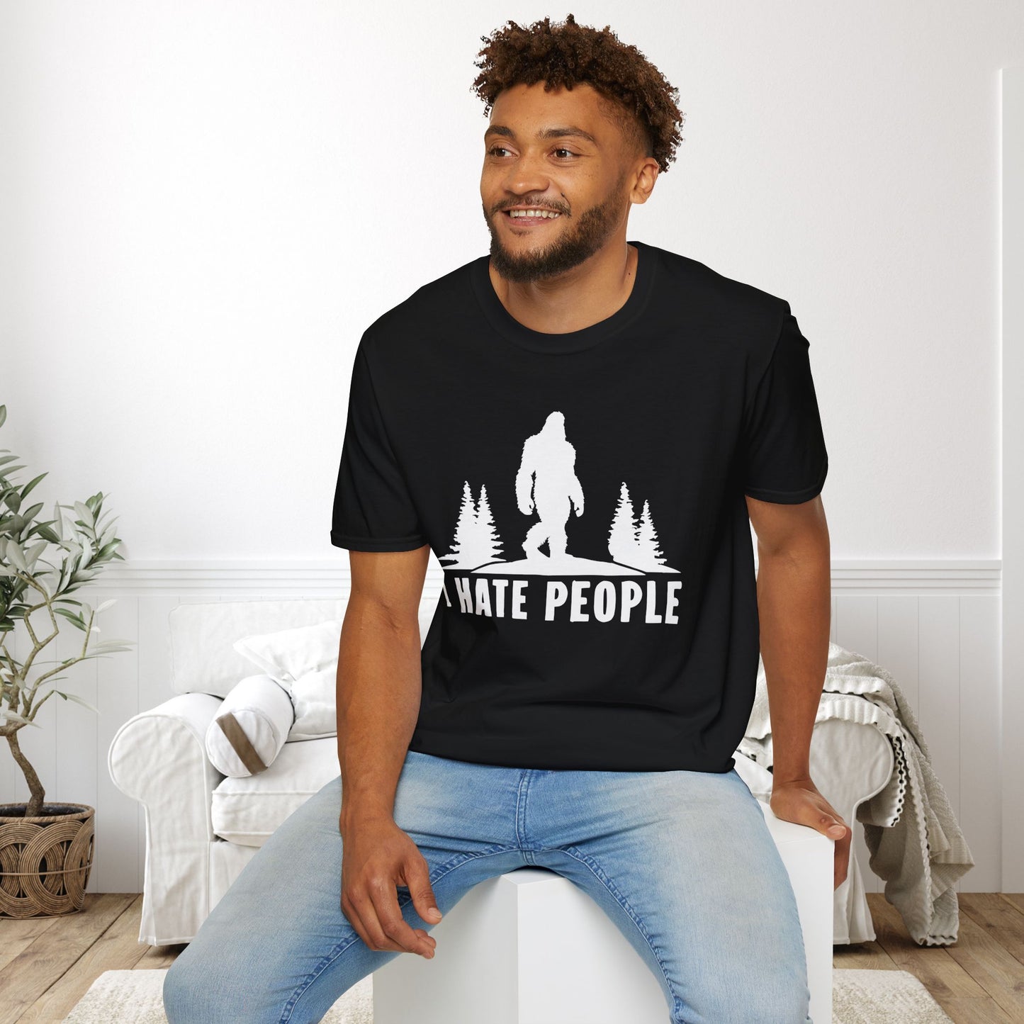 Bigfoot: I Hate People Adult T-shirt