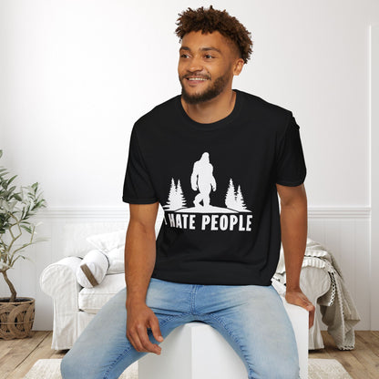 Bigfoot: I Hate People Adult T-shirt