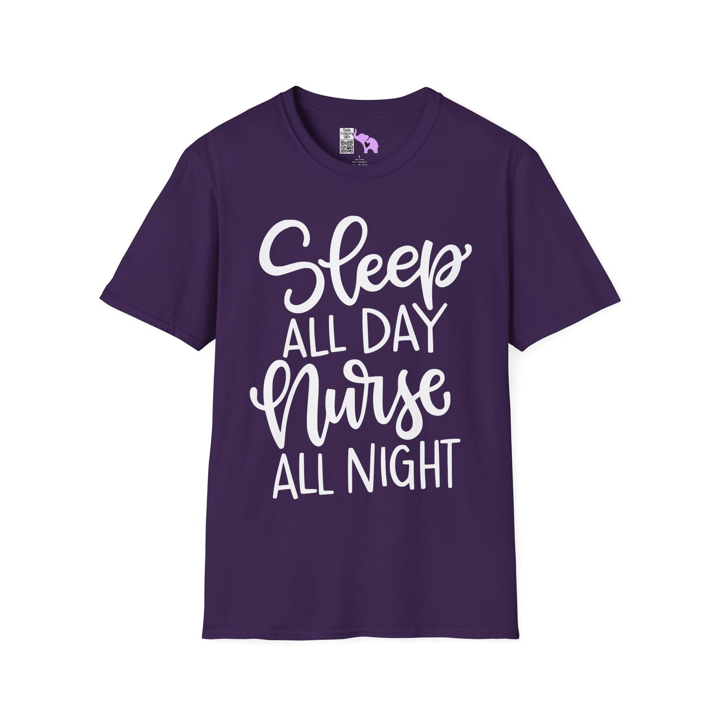 Sleep All Day Nurse All Night Adult T-shirt