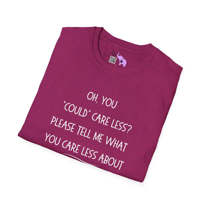 Couldn't Care Less Grammar Adult T-shirt