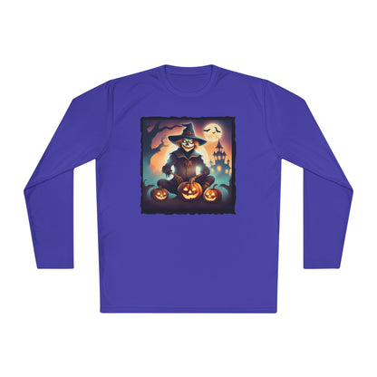 Halloween Scarecrow w/Pumpkins Adult Long Sleeve Tee