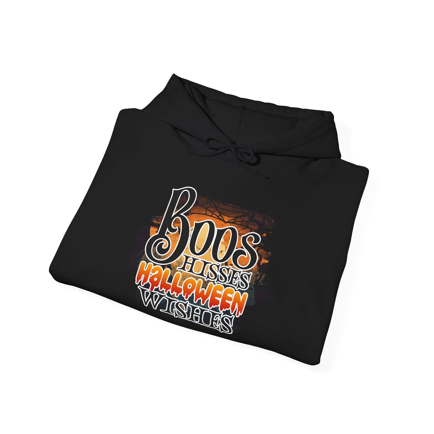 Boos Hisses Halloween Wishes Heavy Blend™ Hooded Sweatshirt