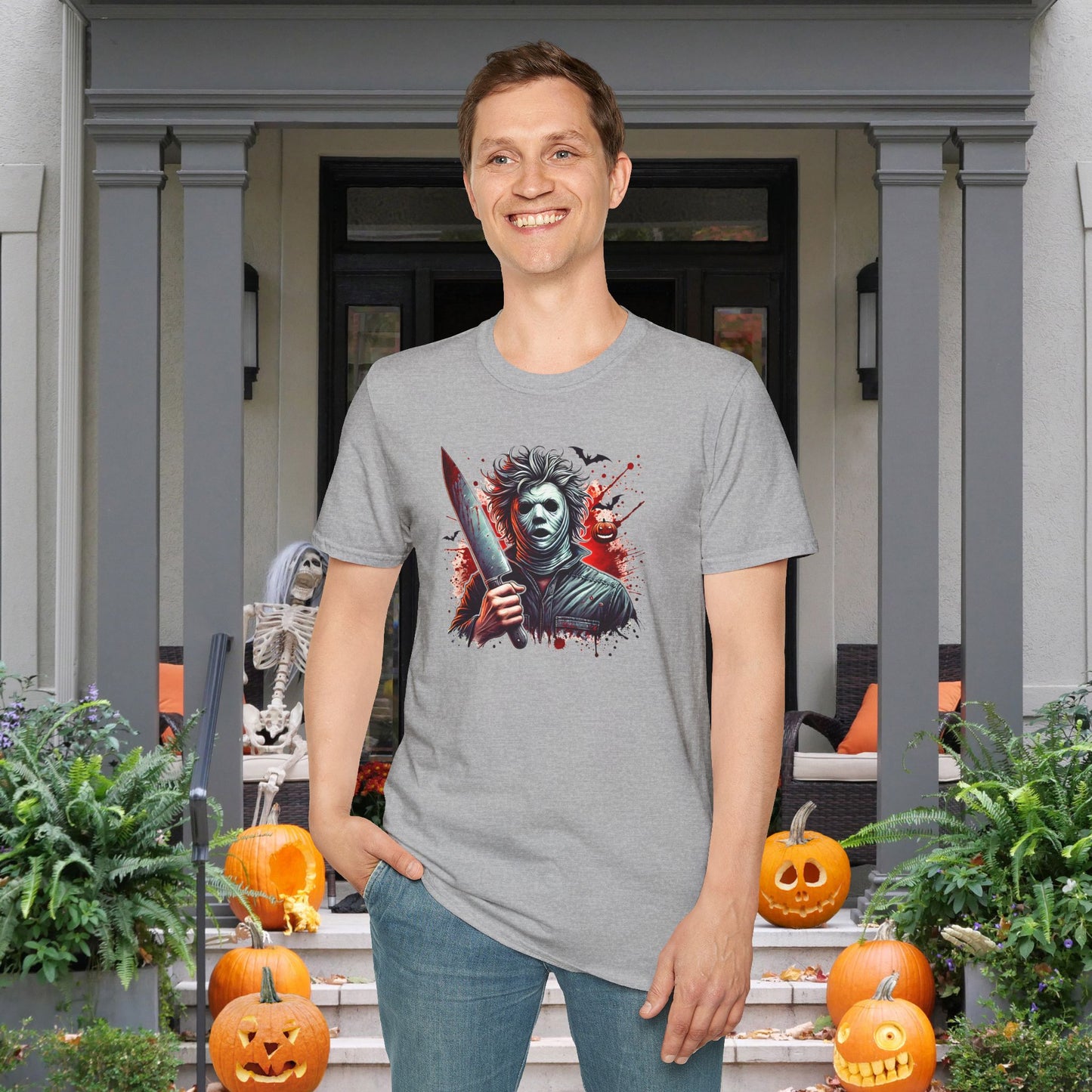 Creepy Halloween Slasher Adult T-shirt
