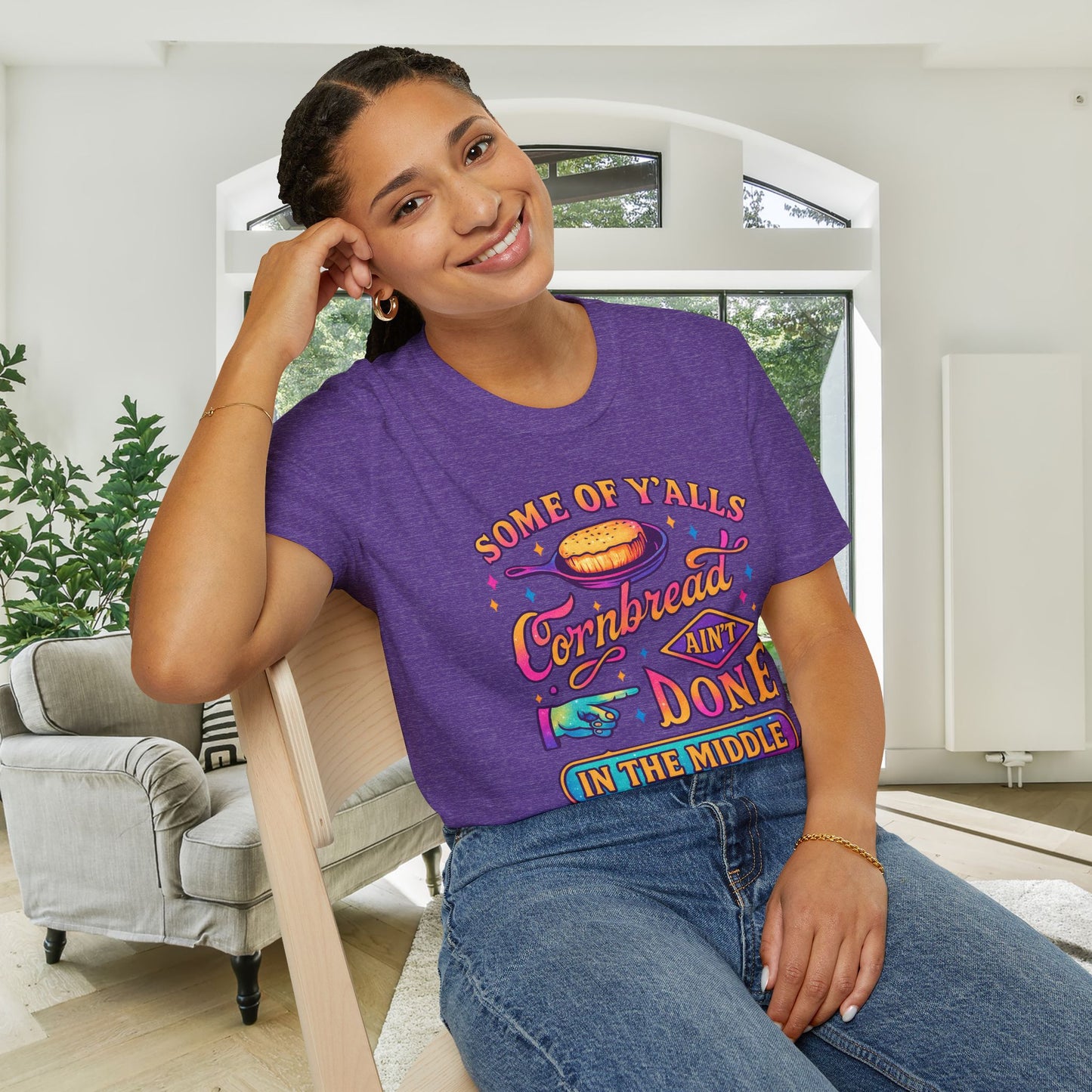 Some of Yall's Cornbread Ain't Done In The Middle Adult T-shirt
