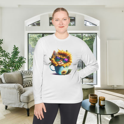 Cool Sunflower Kitten 1 Adult Long Sleeve Tee