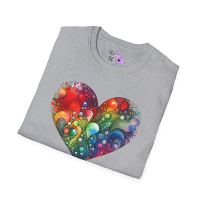 Color Burst Heart Adult T-shirt