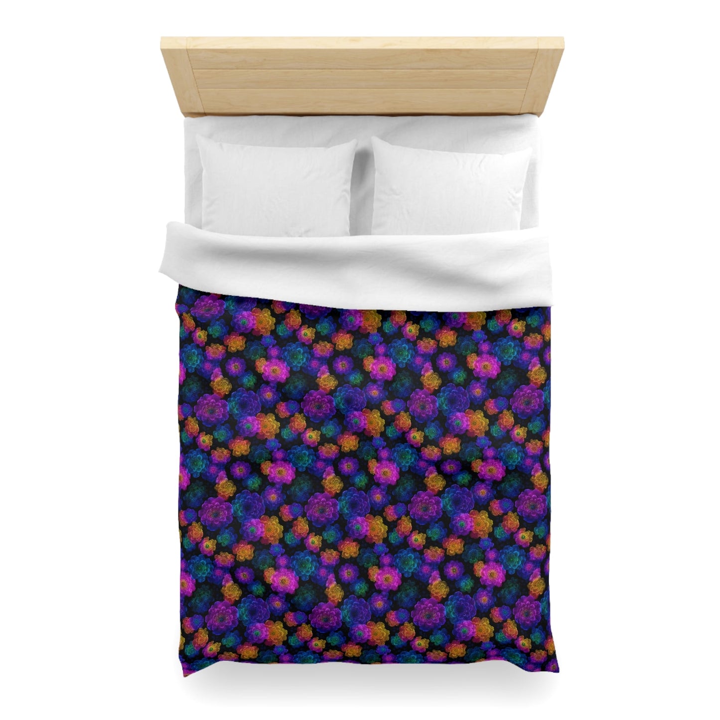 Luminous Carnations Microfiber Duvet Cover