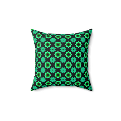 Clover Bloom Burst Throw Pillow