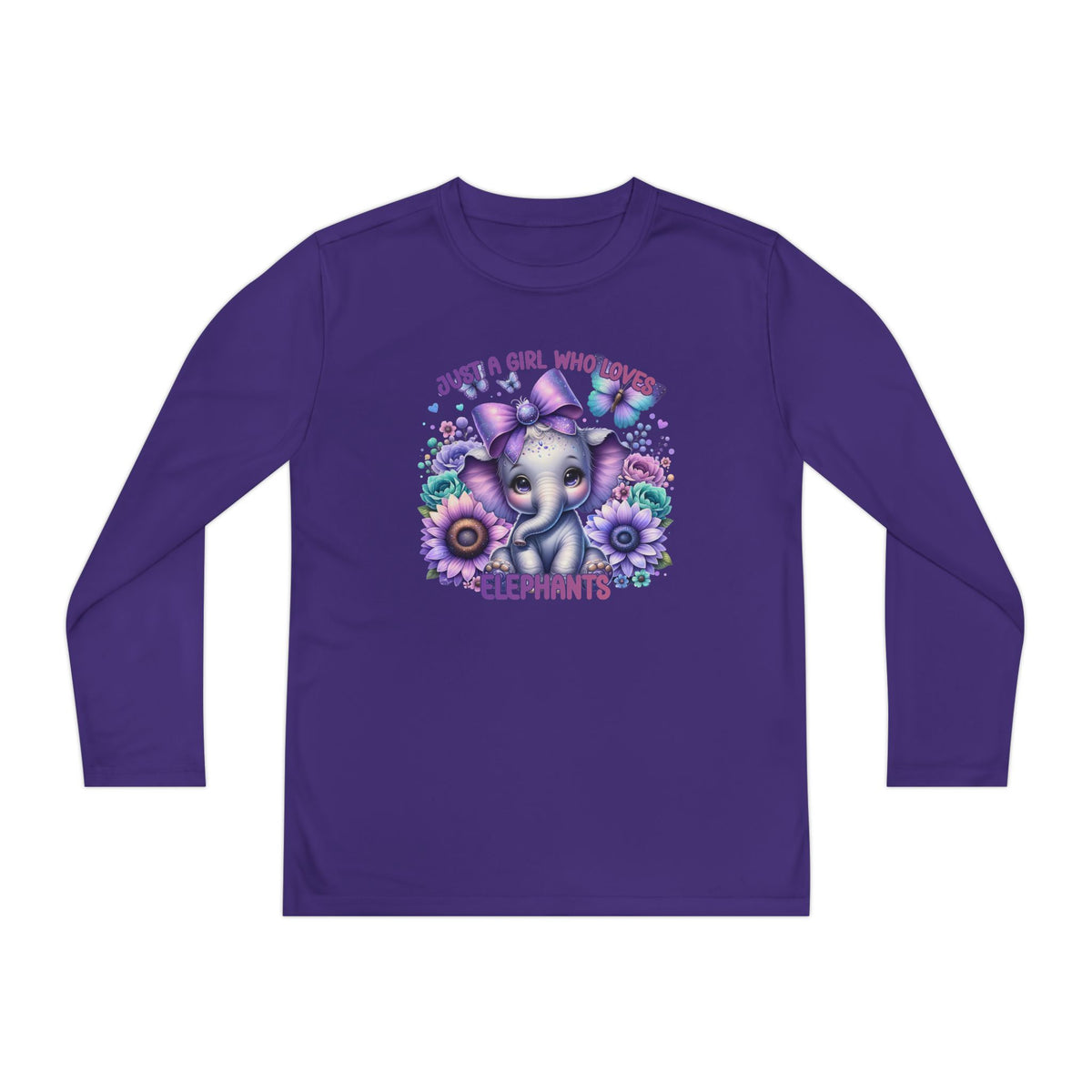 Just A Girl Who Loves Elephants Youth Long Sleeve Tee