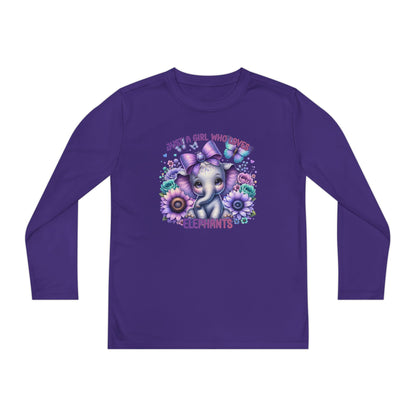 Just A Girl Who Loves Elephants Youth Long Sleeve Tee