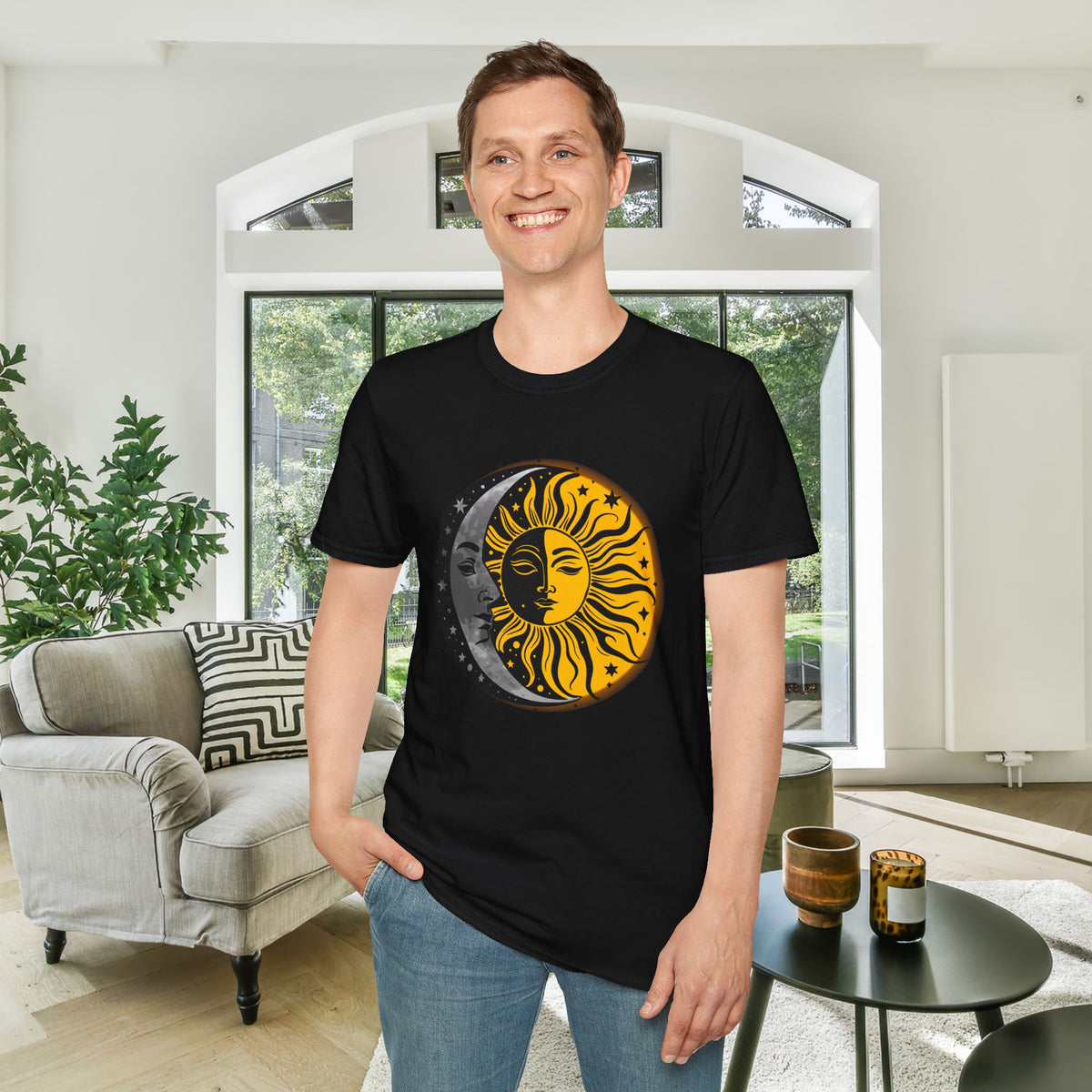 Sun Moon Stars Adult T-shirt