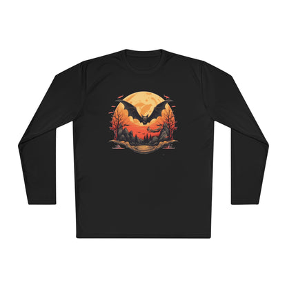 Creepy Bats Over Moon 3 Adult Long Sleeve Tee
