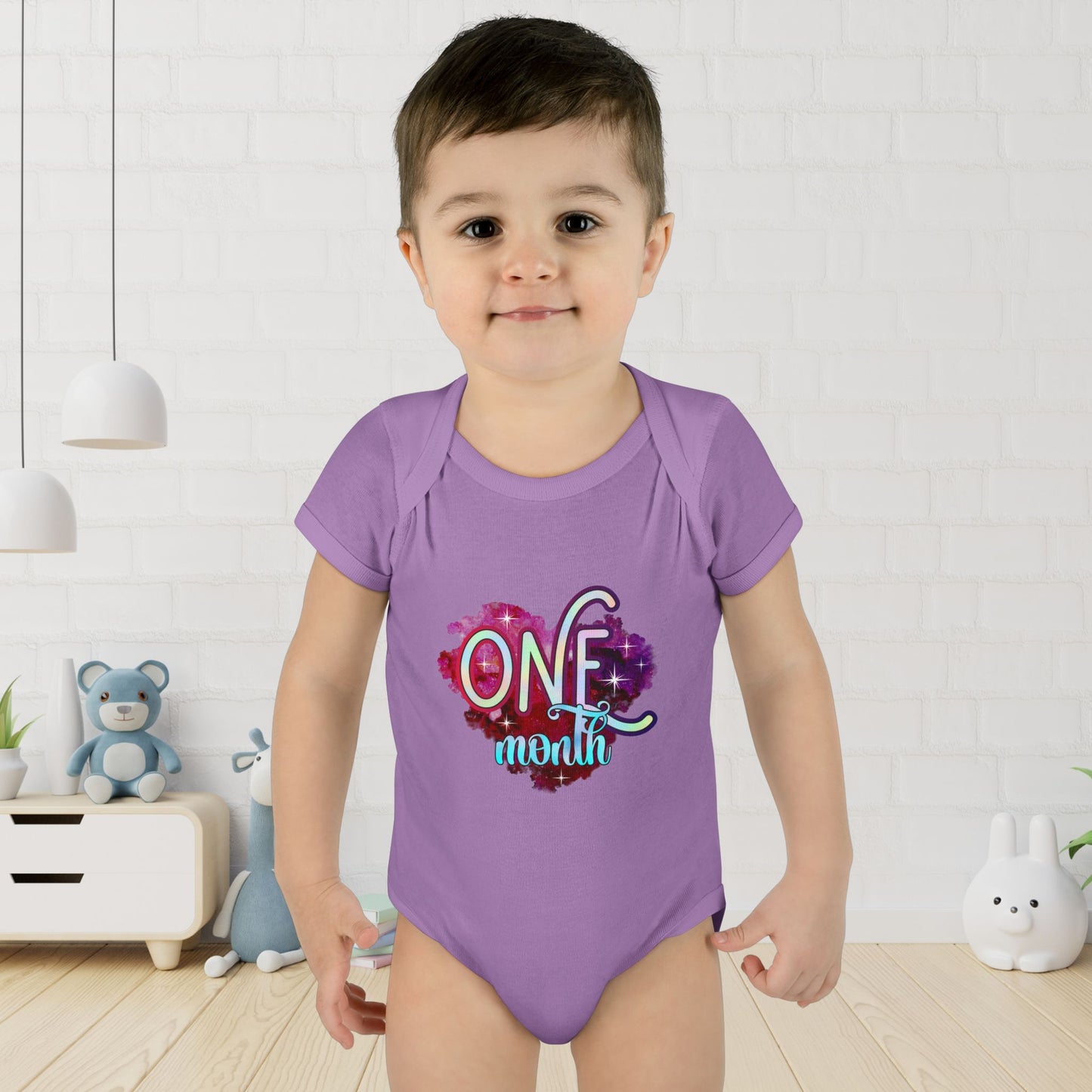 Stardust Baby Milestone Bodysuit-One Month