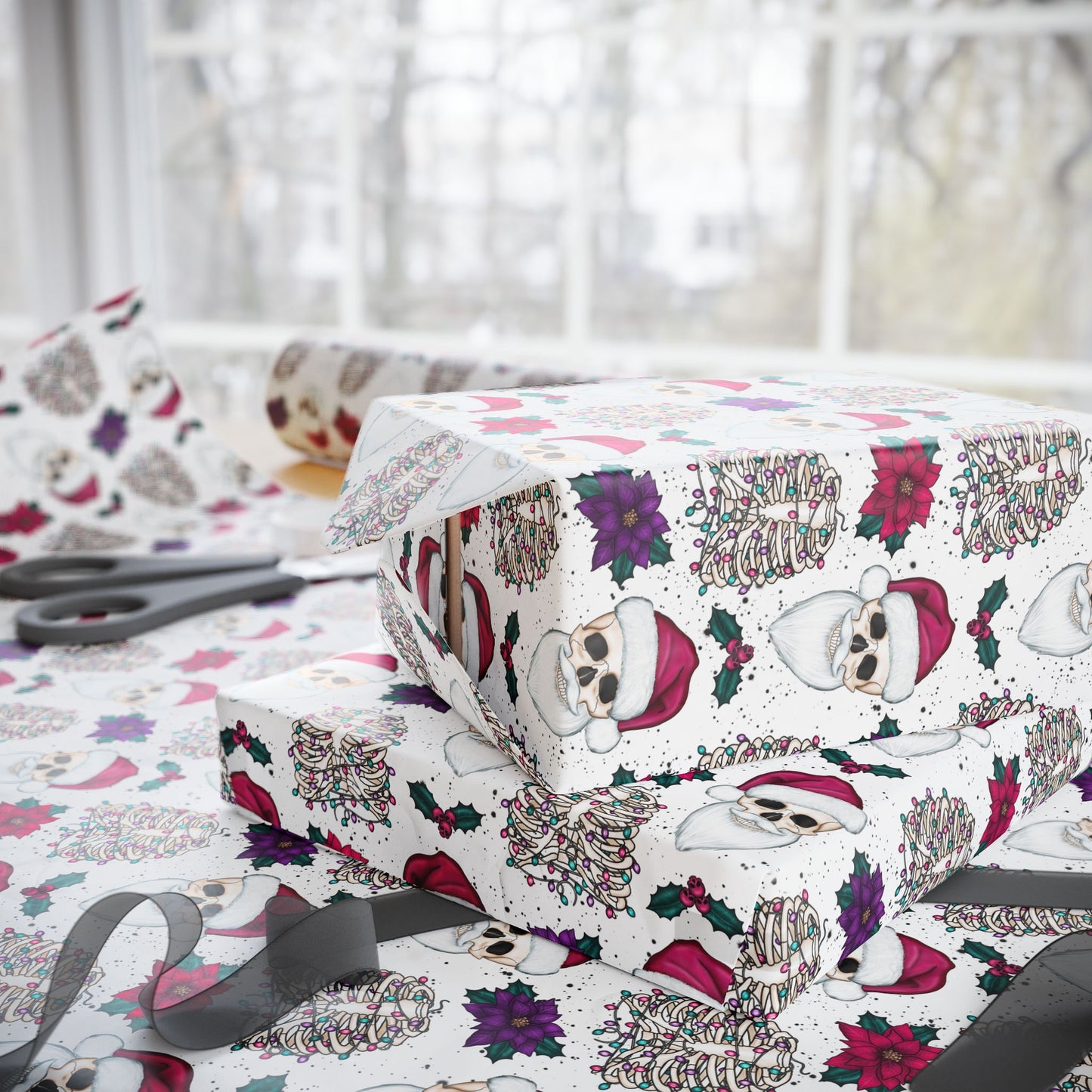 Santa Skull Wrapping Paper
