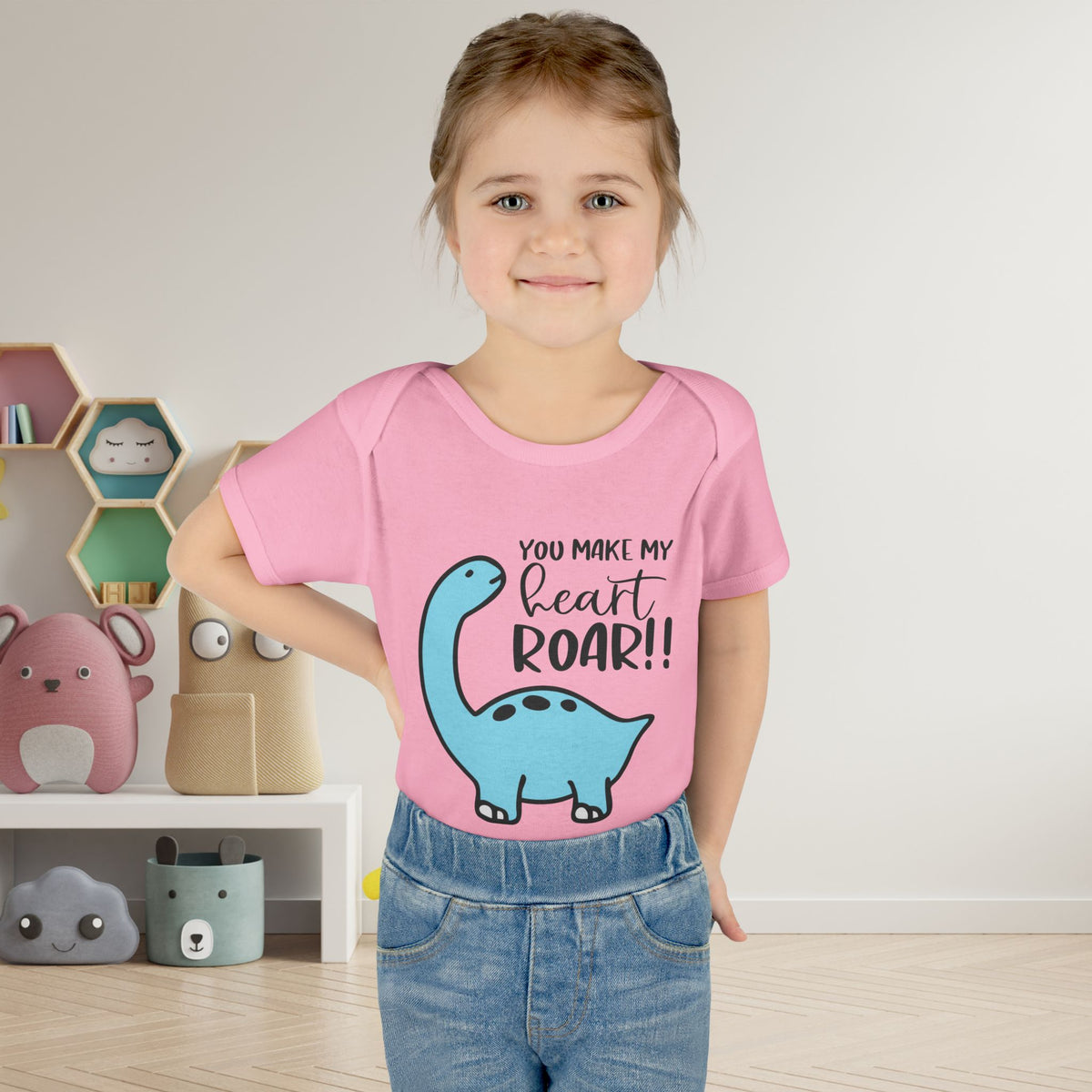 You Make My Heart Roar!! Baby Rib Bodysuit
