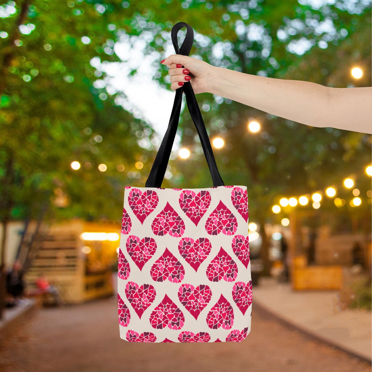 Simple Hearts Canvas Tote Bag