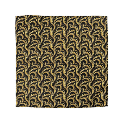 Black & Gold Luxe Swirl Microfiber Duvet Cover