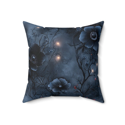 Black Roses & Vines Throw Pillow