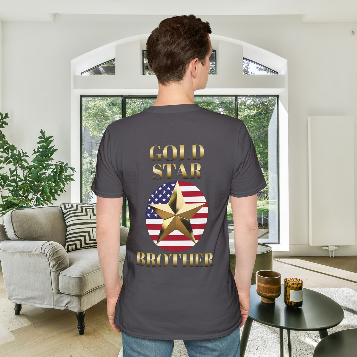 Gold Star Brother Forever Proud Adult T-shirt