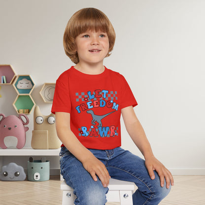 Let Freedom Rawr (Dinosaur) Heavy Cotton™ Toddler T-shirt