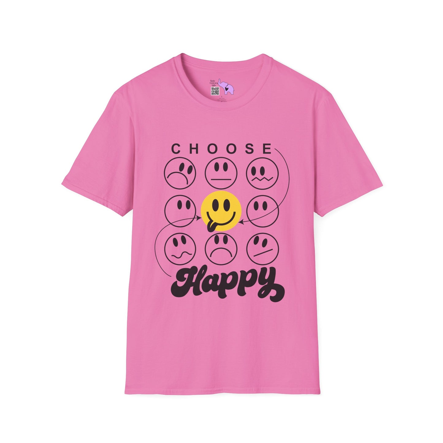 Choose Happy Smiley Faces Adult T-shirt