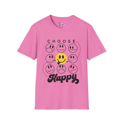 Choose Happy Smiley Faces Adult T-shirt