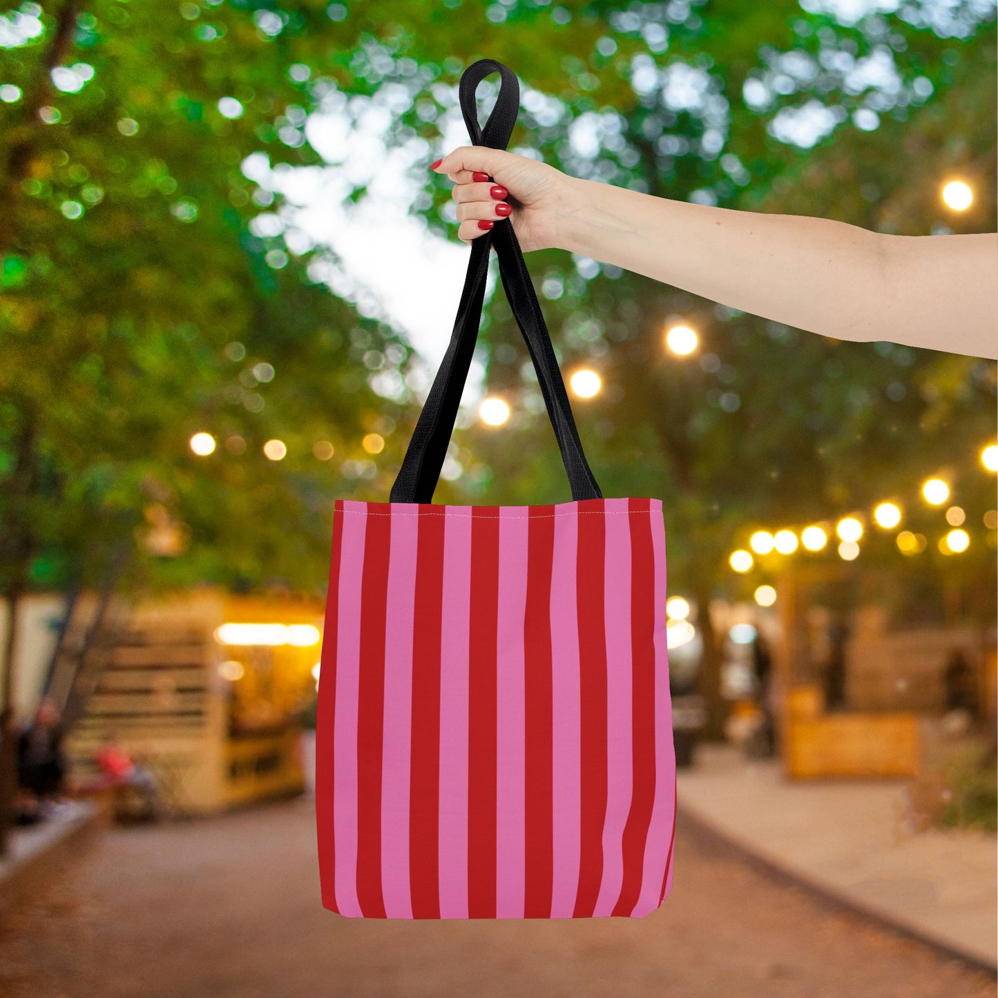 Be Mine Stripes Canvas Tote Bag