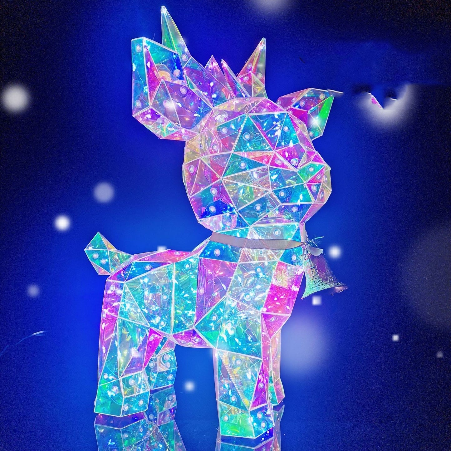 Colorful Iridescent LED Light Up Reindeer