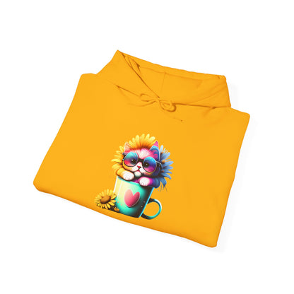 Cute Sunflower Kitten Heavy Blend™ Hooded Sweatshirt