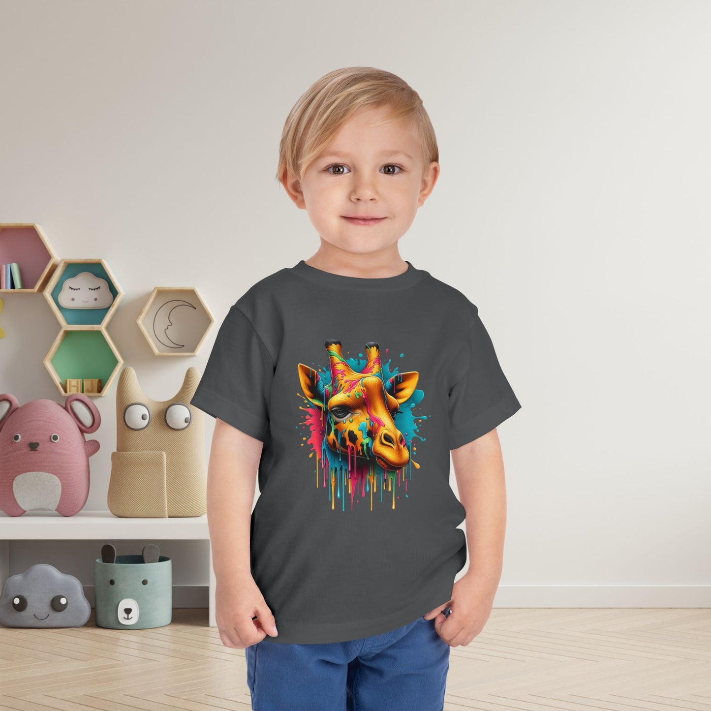 Colorful Giraffe Toddler Tee