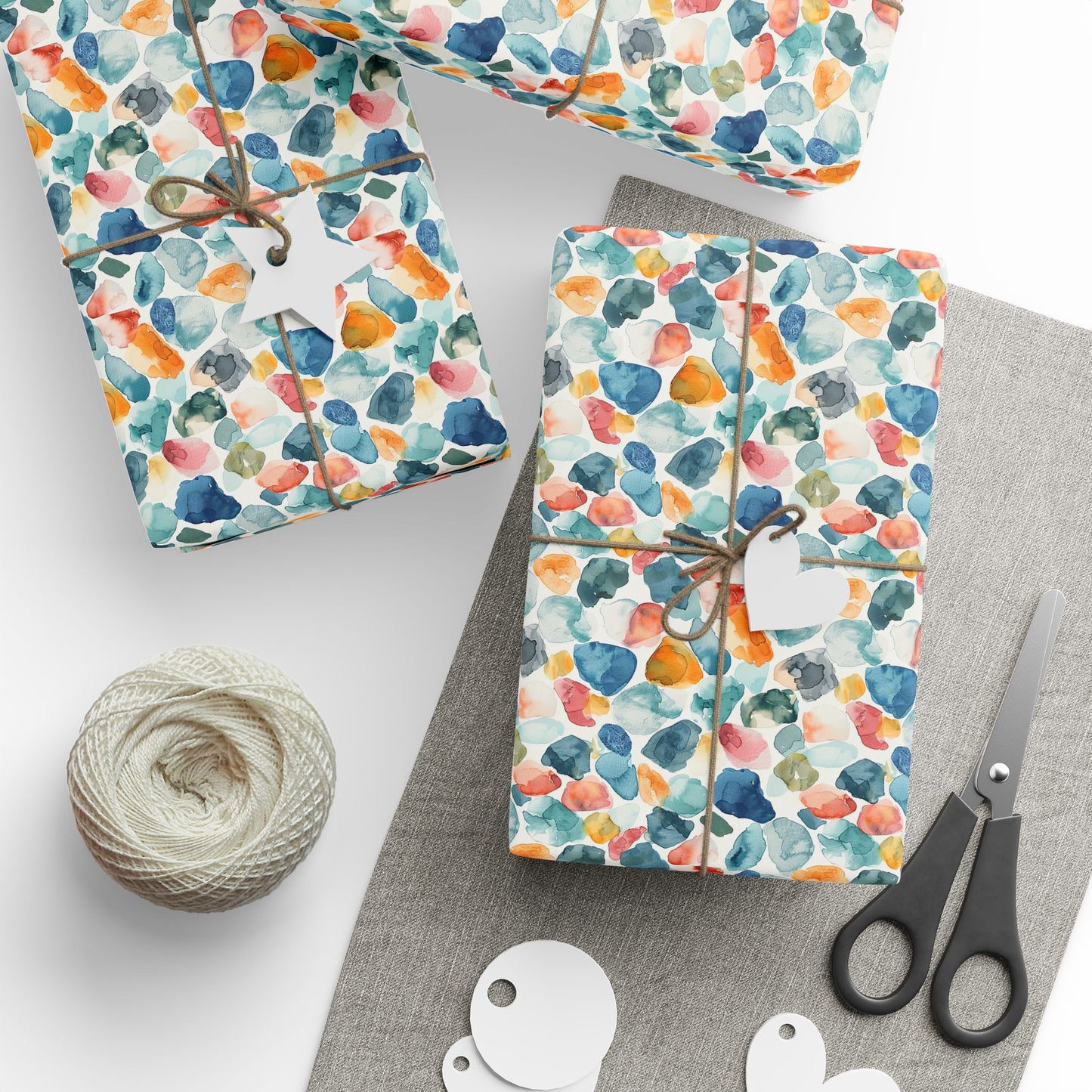 Watercolor Pebble Terrazzo  Wrapping Paper