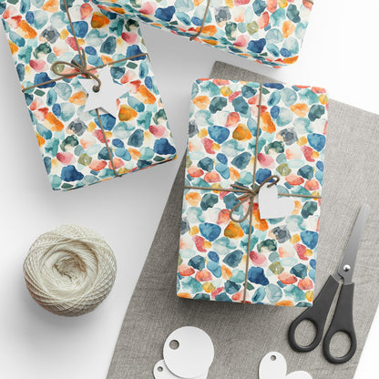 Watercolor Pebble Terrazzo  Wrapping Paper