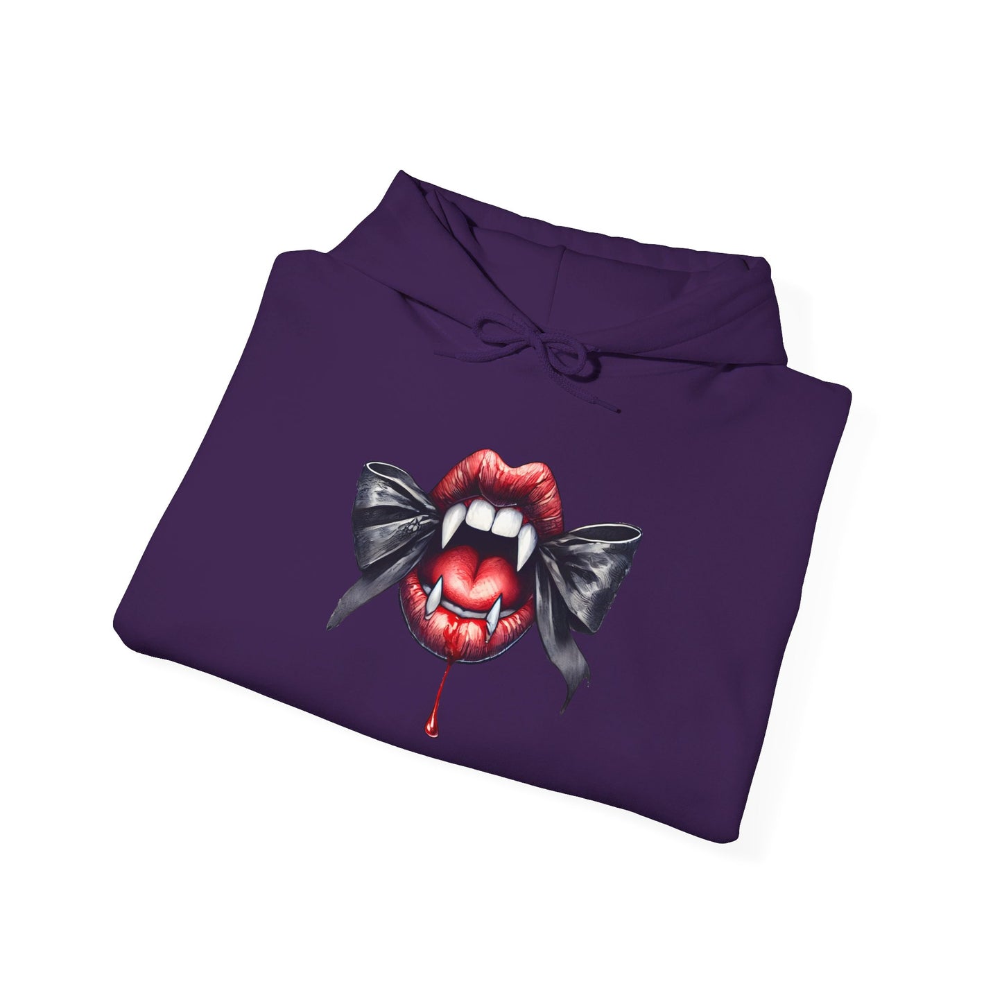 Cute Vampire Mouth/Bow Heavy Blend™ Hooded Sweatshirt