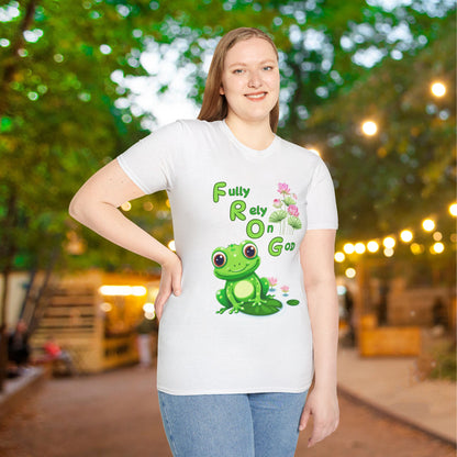 Fully Rely On God Frog Meaning Adult T-shirt
