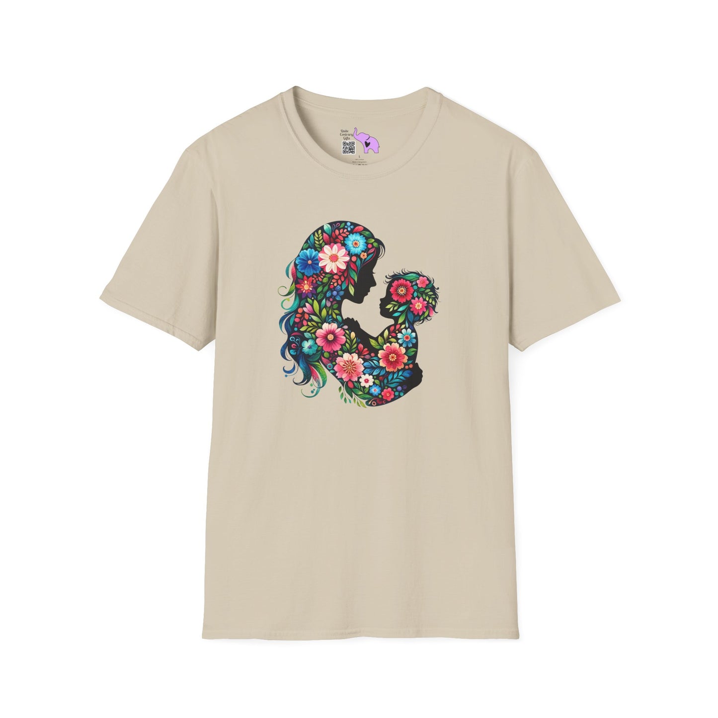 Flowery Mother & Child Adult T-shirt
