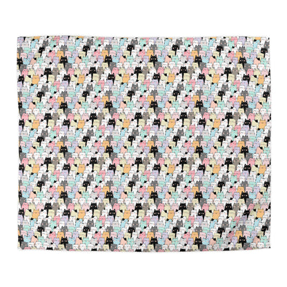 Cartoon Cats Microfiber Duvet Cover