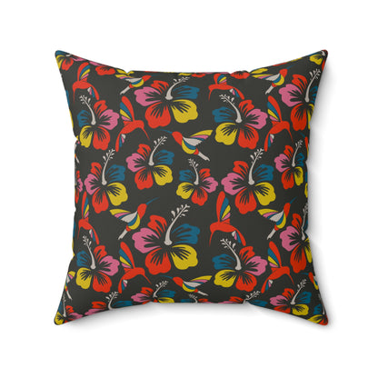Humming Bloom Throw Pillow