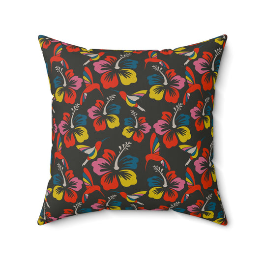 Humming Bloom Throw Pillow